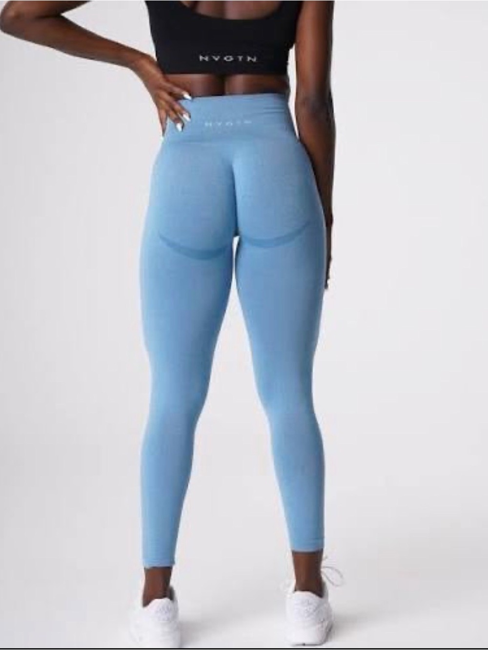 NVGN High-Waist Butt Lift Leggings in Dusty Blue Small